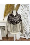 VESTE ZIPPEE LEOPARD MANCHES BALLON AH271096