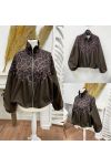 LEOPARD ZIP-UP JACKET WITH BALLOON SLEEVES AH271096