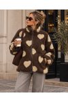 CHAQUETA CON CREMALLERA EN FORMA DE CORAZÓN 2 BOLSILLOS AH271100