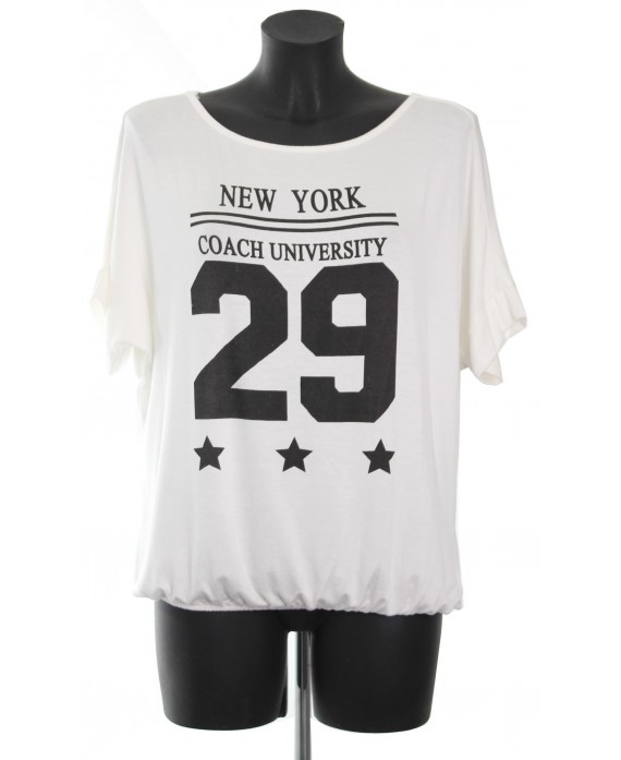 T-SHIRT NEW YORK BLANC 29 A8287