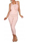 COMBINAISON PANTALON ROSE POUDRE A8368