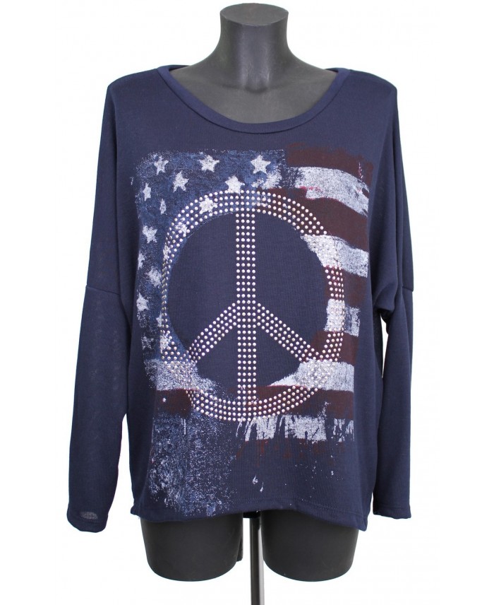PULL CLOUTE PEACE & LOVE 1581