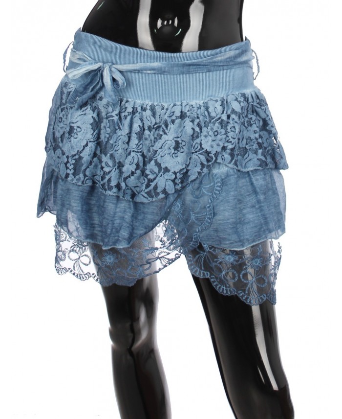 Jupe Droite En Soie Et Dentelle - Taille 42 - Occasion Très Bon état - Vêtement Vintage élégant