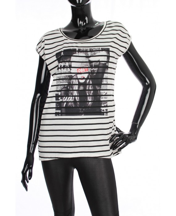 T-SHIRT IMPRIME RAYE 1929