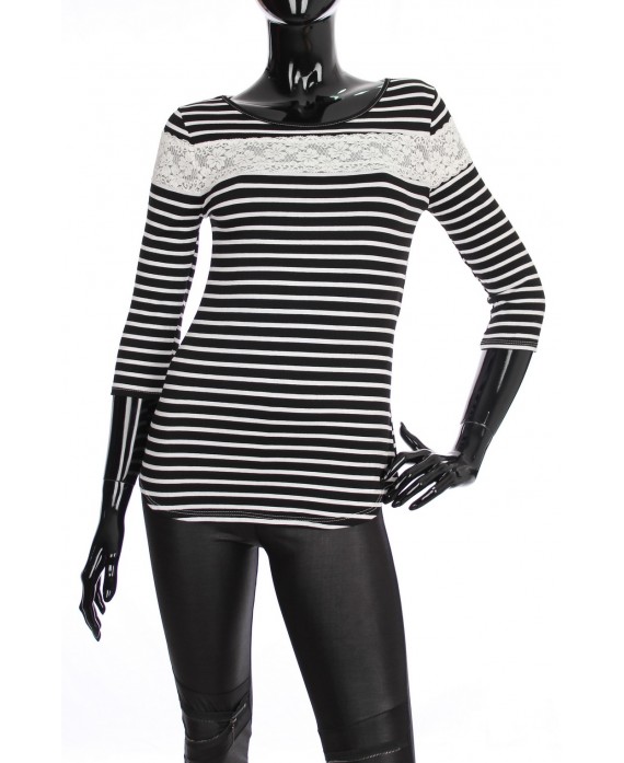 T-SHIRT MARINIERE DENTELLE 1938