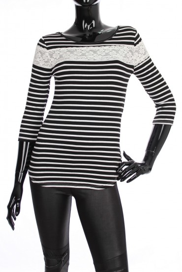 T-SHIRT MARINIERE DENTELLE 1938