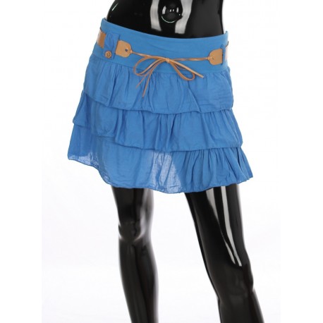JUPE COURTE A VOLANTS + CEINTURE 1992