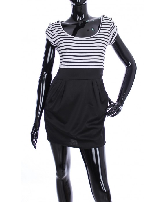 ROBE MARINIERE EPAULES BOUTONS 1967
