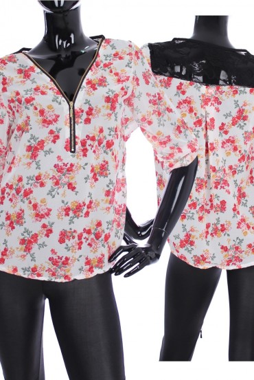 CHEMISIER ZIPPE FLEURS 2024