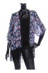 KIMONO A FRANGES MOTIF FLORAL 2038