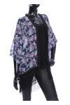 KIMONO A FRANGES MOTIF FLORAL 2038