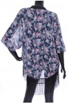 KIMONO A FRANGES MOTIF FLORAL 2038