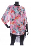 KIMONO A FRANGES MOTIF FLORAL 2038