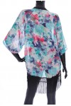 KIMONO A FRANGES MOTIF FLORAL 2038