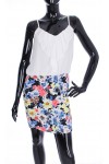 ROBE BI-MATIERE FLORAL 2046