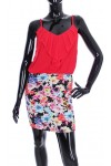 ROBE BI-MATIERE FLORAL 2046