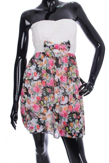 ROBE BUSTIER FLEURS 2059