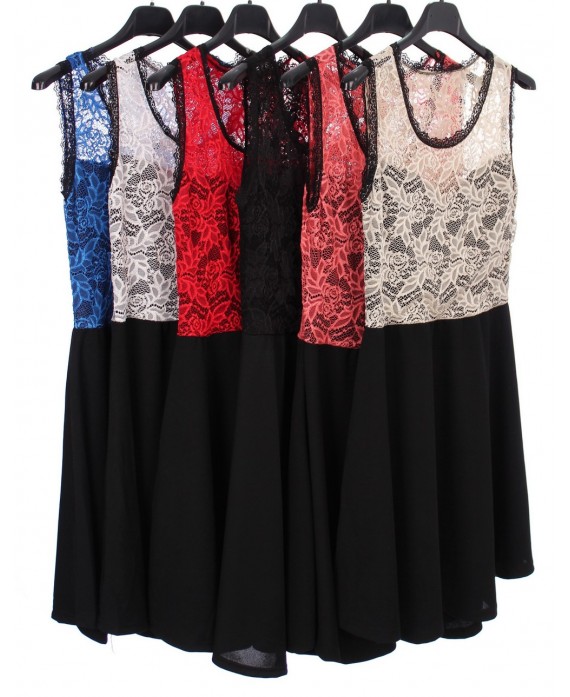 ROBE DENTELLE BI-MATIERE 2064