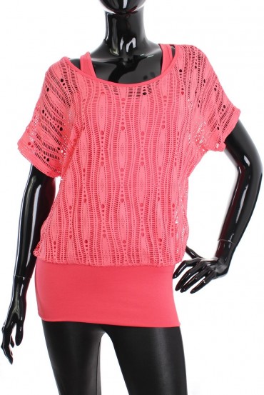 T-SHIRT AJOURE 2 EN 1 1819