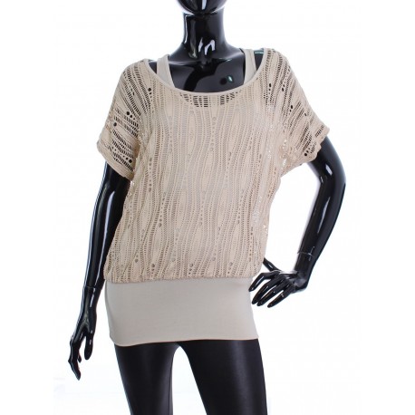 T-SHIRT AJOURE 2 EN 1 1819