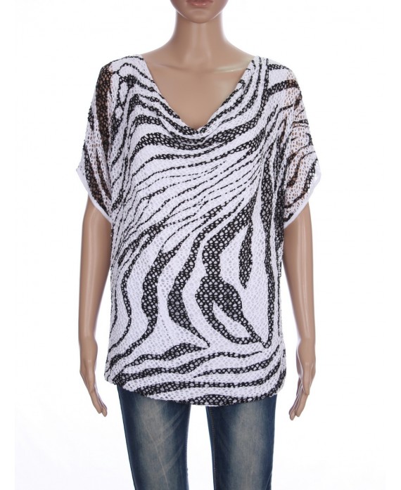 T-SHIRT AJOURE ZEBRE 3036