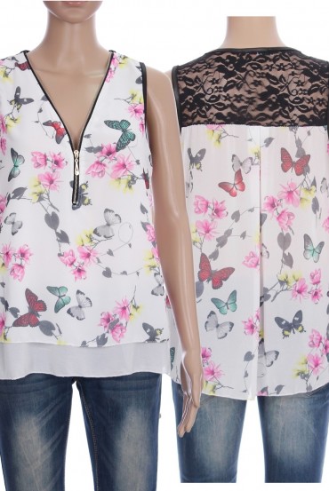 TOP FLEURS ZIPPE 3048