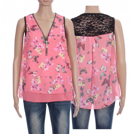 TOP FLEURS ZIPPE 3048