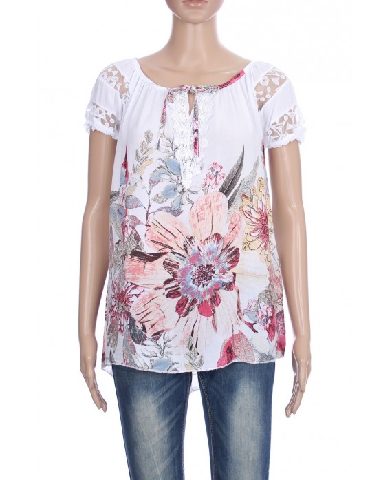 TOP IMPRIME DENTELLE 3054