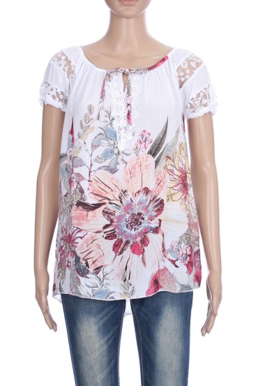 TOP IMPRIME DENTELLE 3054