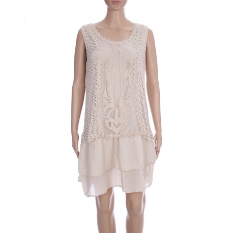 ROBE TUNIQUE MIX DE MATIERES 3079