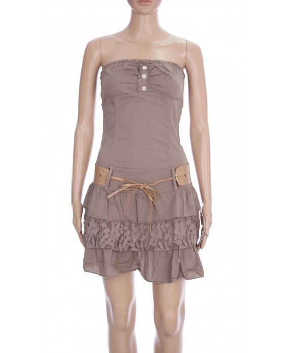 ROBE BUSTIER A VOLANTS 3094