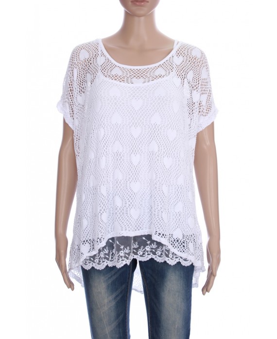 TUNIQUE 2 PIECES AJOUREE COEUR 4001