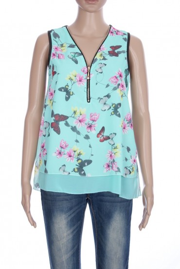 TOP FLEURS ZIPPE 4046