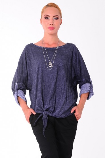 T-SHIRT EFFFET DELAVE A NOUER 5098
