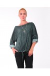 T-SHIRT EFFFET DELAVE A NOUER 5098