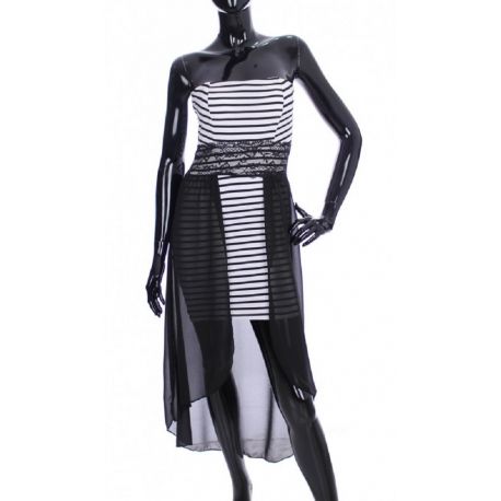 ROBE RAYEE BI-MATIERE 2063