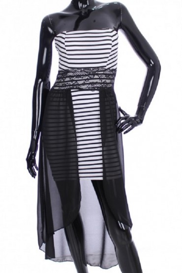 ROBE RAYEE BI-MATIERE 2063