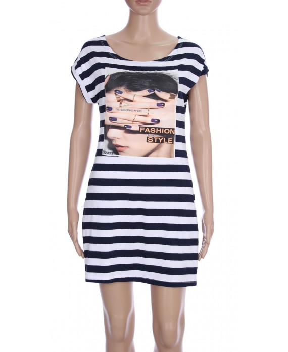 ROBE TUNIQUE RAYEE 2 POCHES 3090