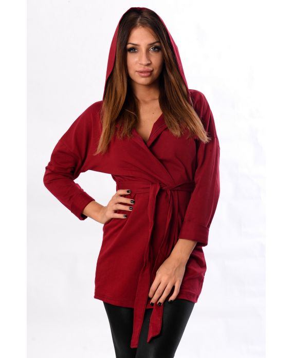 VESTE LEGERE A CAPUCHE BORDEAUX 5115