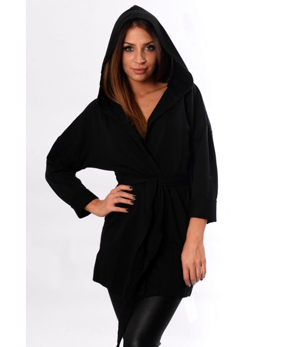 VESTE LEGERE A CAPUCHE NOIR 5115