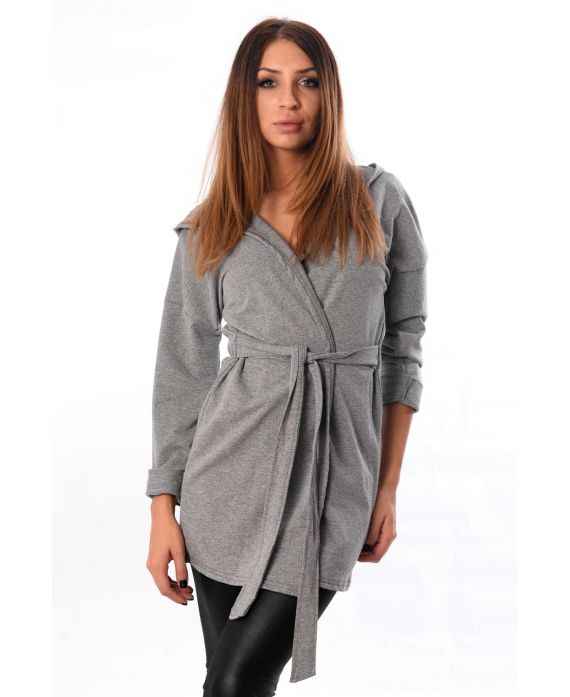 VESTE LEGERE A CAPUCHE GRIS 5115