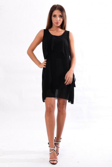 ROBE A VOLANTS NOIR 8937