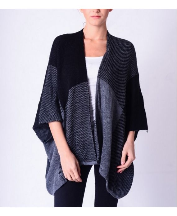 GILET PONCHO GRIS P3005