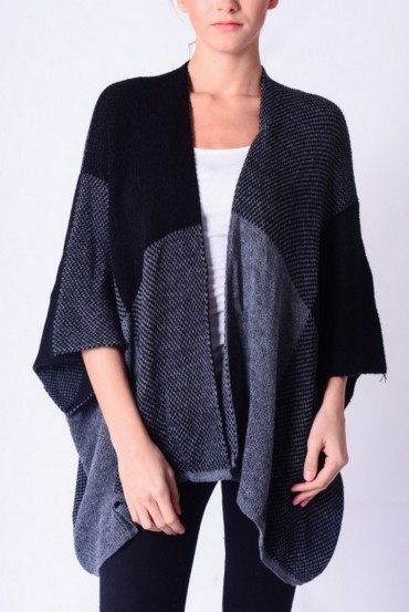 GILET PONCHO GRIS P3005