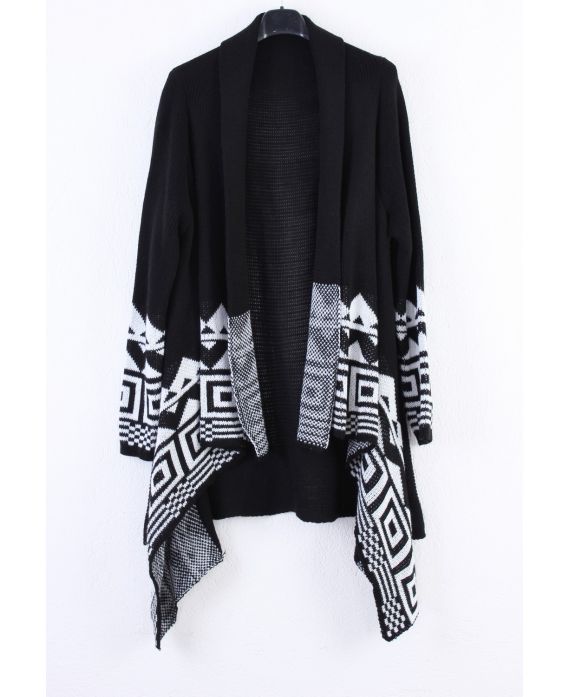 GILET LONG NOIR P3001