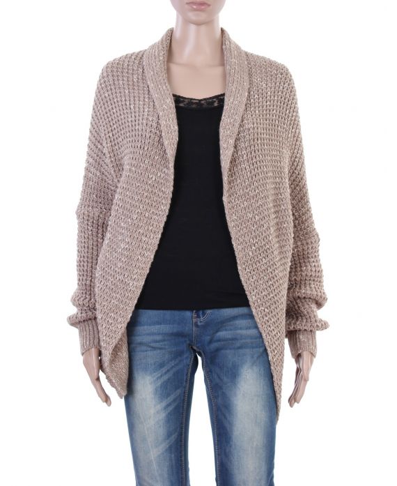 GILET MAILLE CHINEE BEIGE P3003