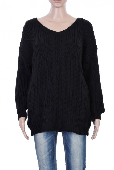 PULLOVER TORSADE NOIR P3006