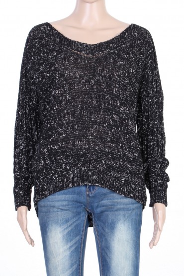 PULL MAILLE CHINEE NOIR P3012