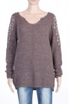 PULLOVER LUREX PERLES TAUPE P3014