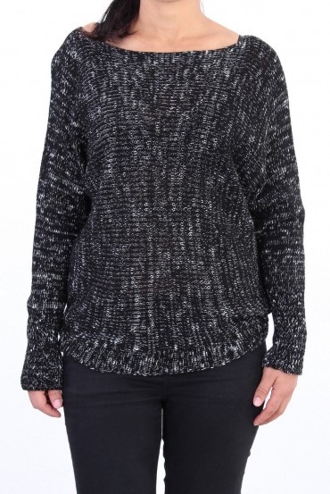 PULLOVER LUREX BLACK P3016